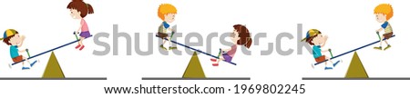 
kids on seesaw trying to keep balance trying to demonstrate the leverage system