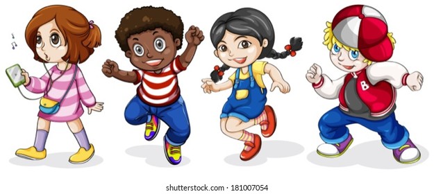kids on a white background