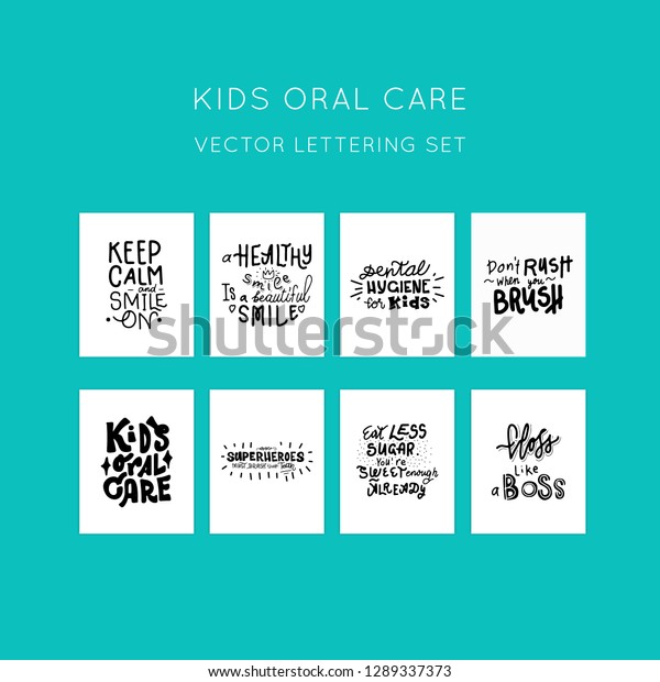 Kids Oral Care Vector Set Dental Stock Vector Royalty Free