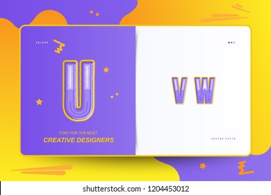 Kids Original colour font for creative design template. Flat illustration EPS10.