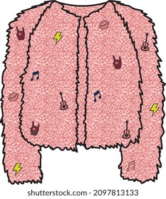 KIDS OUTER WEAR FUR SWEATER VECTOR ILLUSTRATION