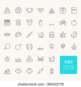 Kids Outline Icons for web and mobile apps