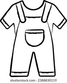 kids overalls dress hand drawn vector illustration