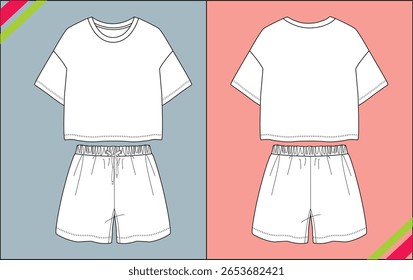CRIANÇAS MEIA MANGA E PIJAMA CURTO TAMANHO EXCESSIVO