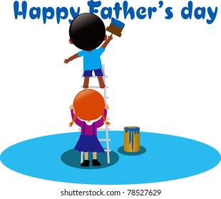 kids painting for father‘s day
