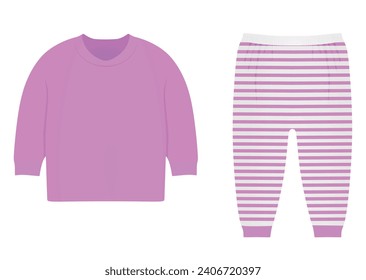 Kids pajama set. vector illustration