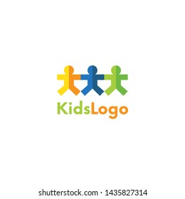 Kids Paper Folding Logo Vector
