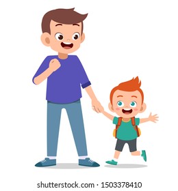 kids with parent on first day school