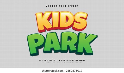 Kids Park 3d editable text effect Template Suitable for kids theme
