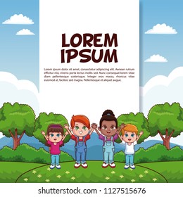 Kids at park poster