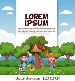 Kids at park poster
