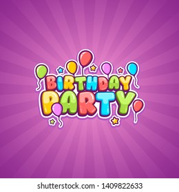 Kids Party Birthday Invitation Vector