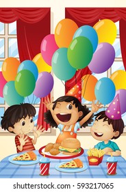 Kids party birthday scene