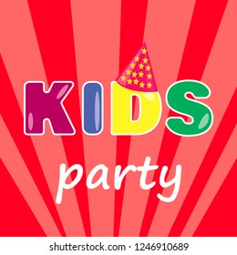kids party colorful letter sign poster vector