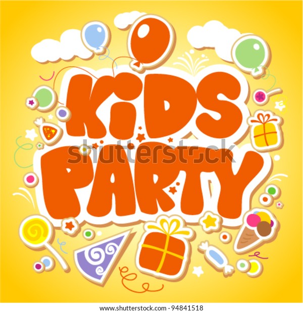 Kids Party Design Template Stock Vector (Royalty Free) 94841518