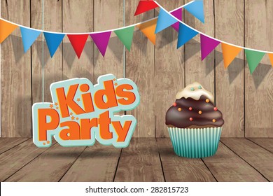   Kids Party design template.  Happy birthday 