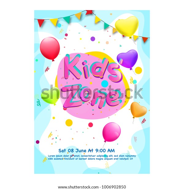 Kids Party Flyer Banner Design Stock Vector (Royalty Free) 1006902850 ...