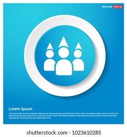 Kids Party hat icon Abstract Blue Web Sticker Button