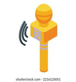 Kids party microphone icon isometric vector. Happy birthday. Child sweet