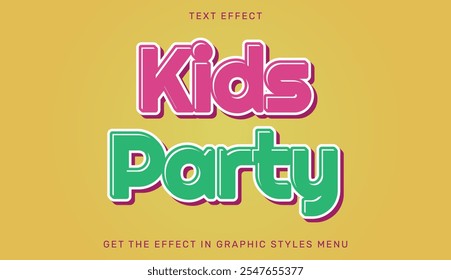 Textvorlage für Kinderpartys im 3D-Design