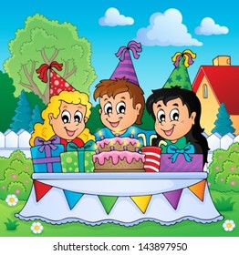 Kinder Party Thema Bild 3 - eps10 Vektorgrafik.