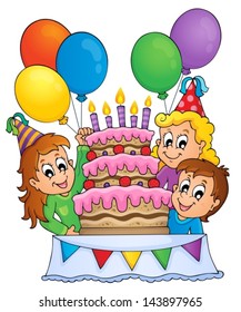 Kids party theme image 4 - eps10 vector illustration.