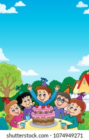 Imagem do tópico do grupo infantil 3 - ilustração vetorial eps10.