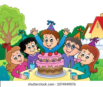 Kids party topic image 4 - eps10 vector illustration.