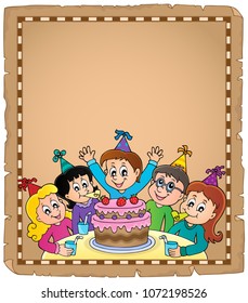 Kids party topic parchment 1 - eps10 vector illustration.