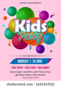 Kids Party Flyer Banner Design Stock Vector (Royalty Free) 1006902847 ...