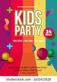 Kids Party Vector Abstract  background for flyer, poster, banner and promotion etc. 