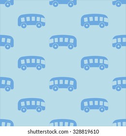 Kids pattern with blue bas on light blue background. Seamless pattern