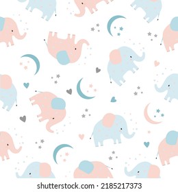  Patrón de niños con elefante pequeño, tarjeta de saludo para la ducha de bebé. Fondo sin costura para animales, textura vectorial linda para ropa de cama para niños, tela, papel de pared, papel de envoltura, textil, estampado para camisetas