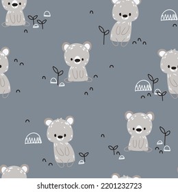Los niños tienen patrones de osos polares. Patrón sin costura infantil para tela, papel, envoltura, ropa, textil, papel pintado. Ilustración del vector