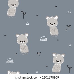 Los niños tienen patrones de osos polares. Patrón sin costura infantil para tela, papel, envoltura, ropa, textil, papel pintado. Ilustración del vector