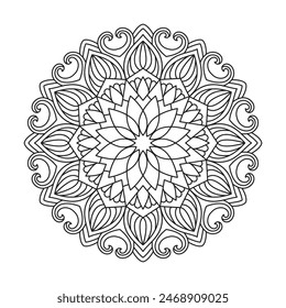 Kids Peaceful Mandala Coloring Book Page for kdp Book Interior. Peaceful Petals, Ability to Relax, Brain Experiences, Harmonious Haven, Peaceful Portraits, Blossoming Beauty mandala design.