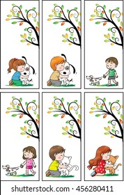 kids with pet bookmarks