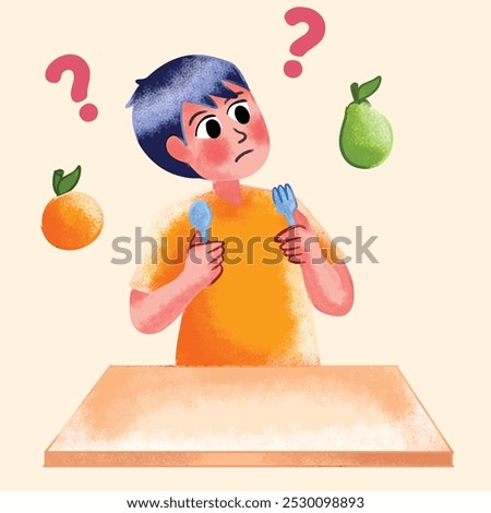 Kids Picky Eater. Picky Eater. children don't like to eat fruit. Doesn't like eating fruit. not healthy