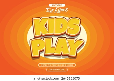 Kids play editable text effect with cartoon text style