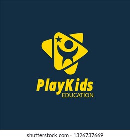 Kids and play logo combination, design inspiration vector template for any purpose