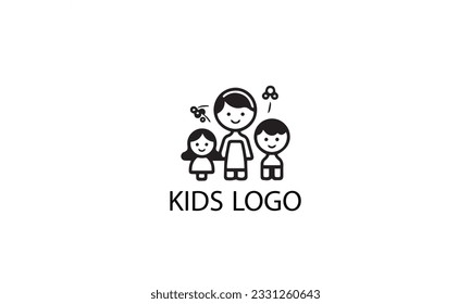 kids play logo design simple flat icon on white background