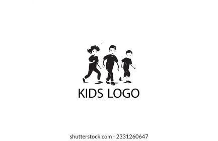 kids play logo design simple flat icon on white background