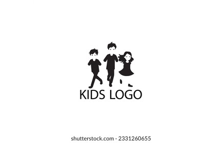 kids play logo design simple flat icon on white background