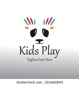 Kids play logo design template. Vector illustration