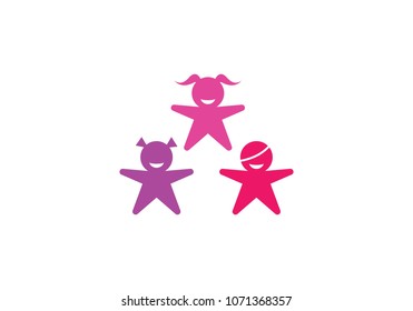 kids play logo design vector template