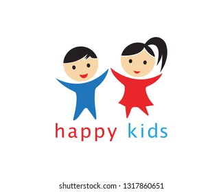 kids play logo design vector template