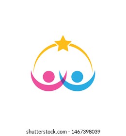 kids play logo vector template