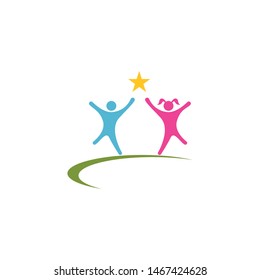 kids play logo vector template