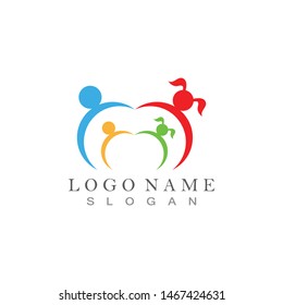 kids play logo vector template