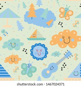 Kids play pattern seamless design graphic